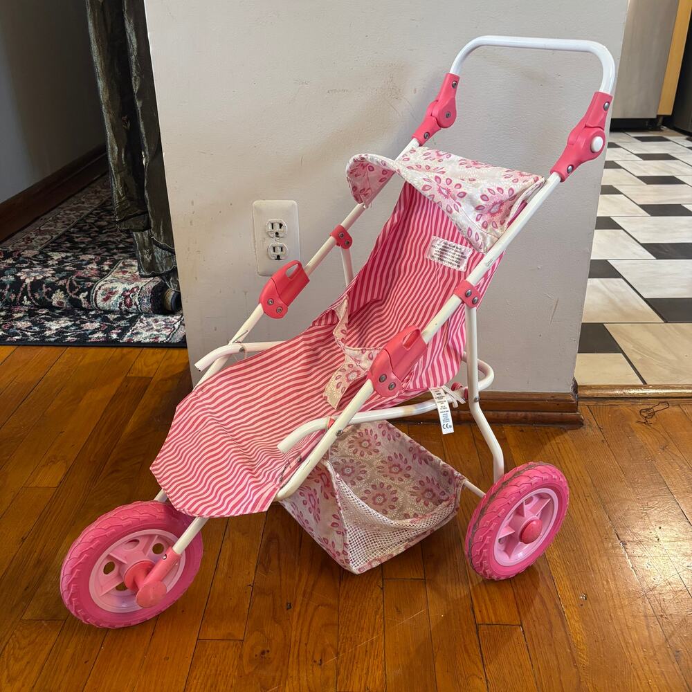 American Girl Bitty Baby Jogging Doll Pink Stroller